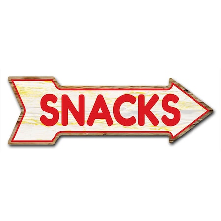 Snacks Arrow Decal Funny Home Decor 24in Wide